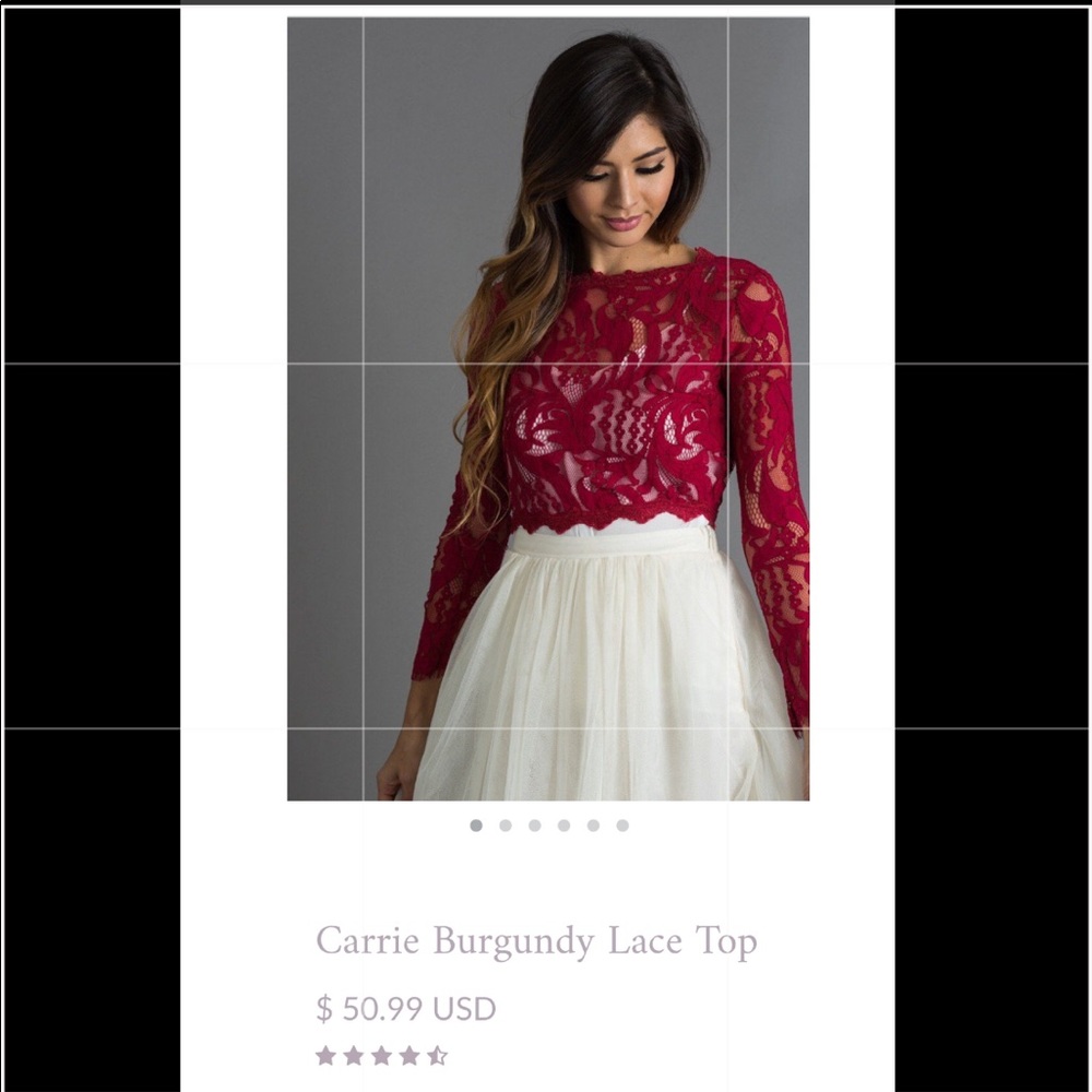 Lace top in Burgundy
